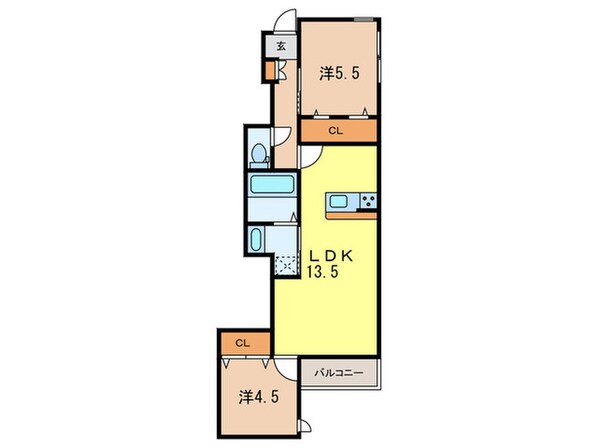 plaisir夙川の物件間取画像